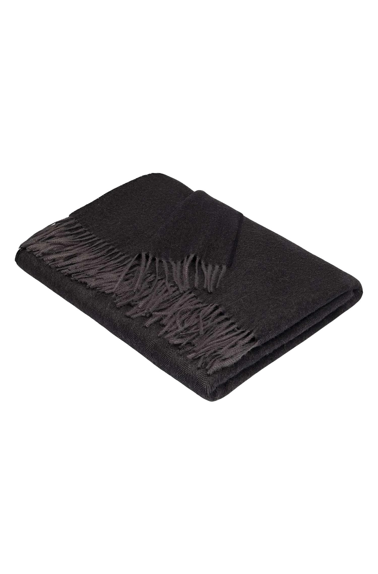 Alpaka Tagesdecke FISCHGRAT (schwarz)